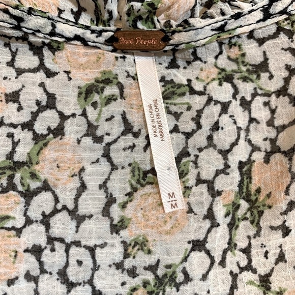 Free People Green and White Ruffled Wrap Maxi Dress Floral Women Medium - Picture 4 of 9